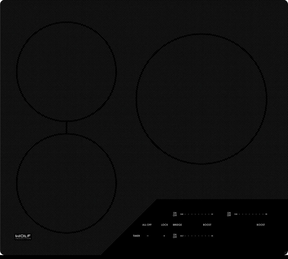 "Placa de inducción contemporánea Wolf 24"" CI243C/B - Placa de cocina con superficie de vidrio negro" Foto 3 de 4