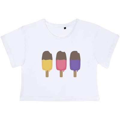 ''Three Ice Lollies'' Damen Baumwolle Crop Tops (CO053776)