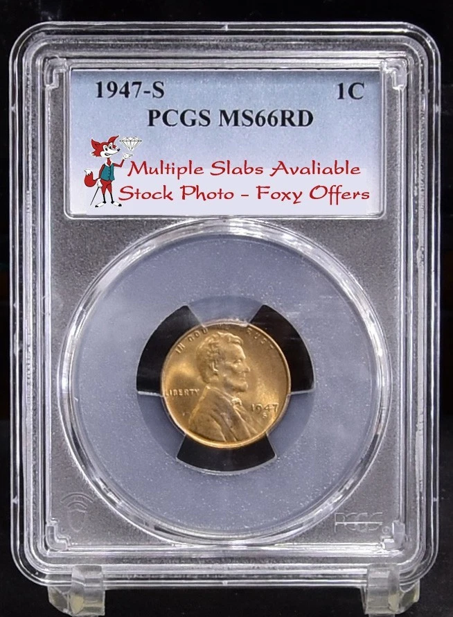 MS 66 Graded 1947 Year Lincoln Wheat US Small Cents (1909-1958