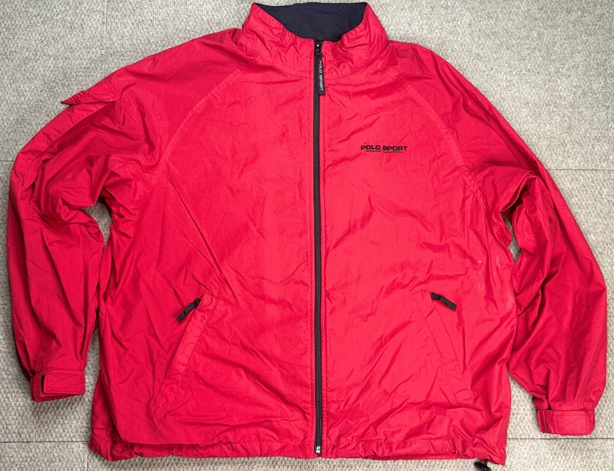 ジャケット・アウター 90s POLO SPORTS windbreaker tech y2k Polo Sport 90s Y2K Neon Orange Vintage Oversize Windbreaker Jacket