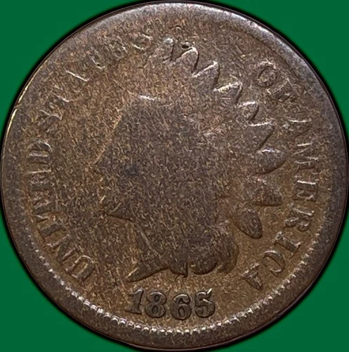 1865 Indian Head Cent Almost Good AG Coin #35468