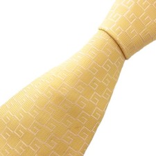 Gucci Tie G Pattern Silk 58.3in by Gucci Yellow Pre-owned Made in Italy