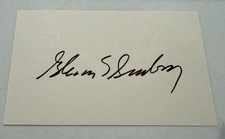 Nobel Prize Chemistry Dr Glenn Seaborg Signed Index Card W/ Transmittal Envelope
