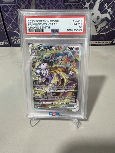 2023 POKEMON SWORD & SHIELD CROWN ZENITH #GG44 FULL ART/MEWTWO VSTAR PSA 10