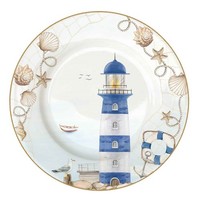 Kuchenteller Blue Lighthouse Leuchtturm D. 19Cm Aus Porzellan Easy Life