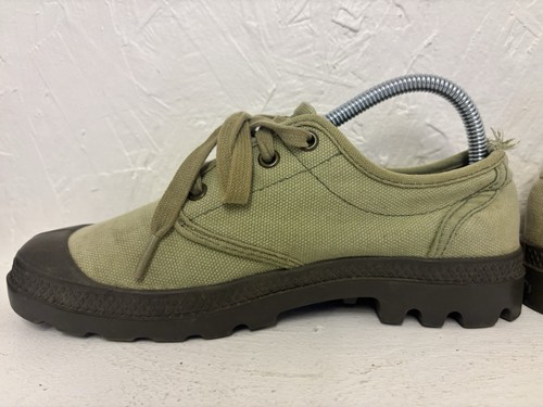 Palladium Pampa Oxford Canvas Shoes Size UK 5.5 Green Low Top Retro Comfort - 第 10/17 張圖片