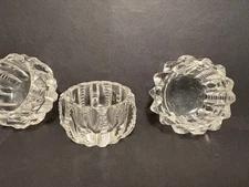 Salt Cellar, Salt Dip, ABP?  Cut Glass or Crystal, FOUR  MATCHING, 14 PETAL.