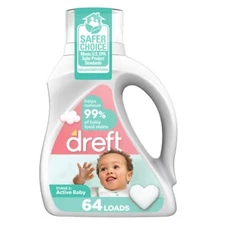 Dreft Stage 2 Laundry Detergent 92oz, 64 Loads