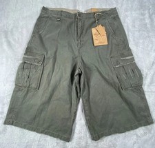 NBN Gear Utility Shorts Mens 42 Olive Cotton Distressed Cargo Pockets High Rise
