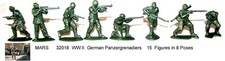 Mars 32018 1/32 WWII German Panzergrenadiers. 15 figures in 8 poses