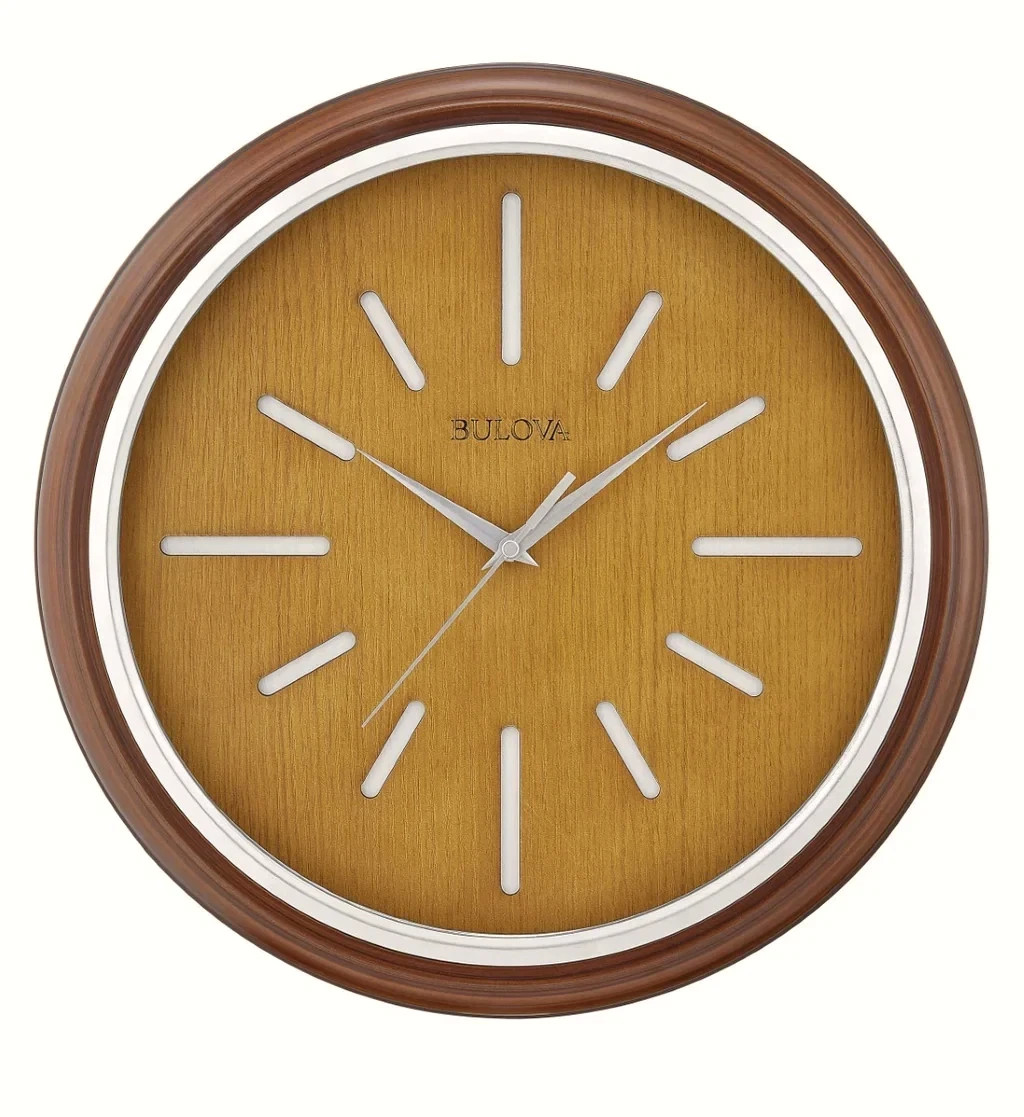Elmyra Mid-Century Wood Wall Clock, C4346