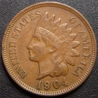 1904 Indian Head Cent - LIBERTY Shows and Some Diamond Details on Ribbon