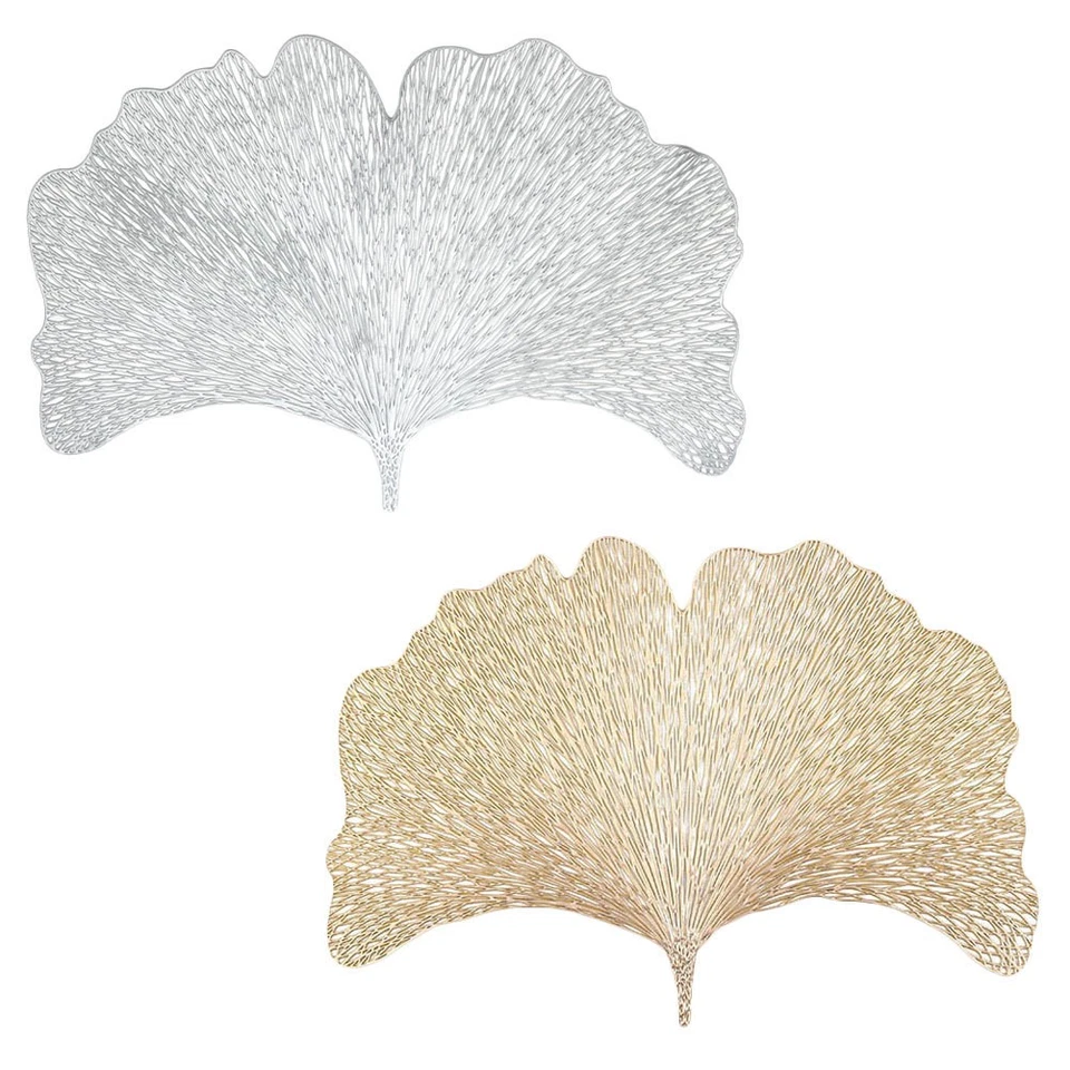  2 Pcs Dining Table Placemats Leaf Pattern Washable Household Dinner