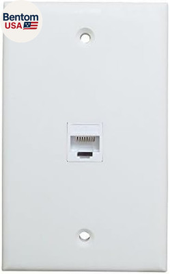1 Port CAT6 Ethernet Wall Plate Female to Female - 1 Gang Network Cat 6 RJ45 Key