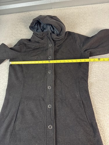 Kuhl Savina Pullover Damen XL schwarz Kapuze Druckknopfleiste lang Fleece gefüttert Mantel - Bild 4 von 7