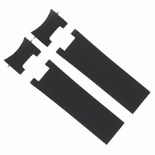 22MM SILICONE RUBBER DIVER BAND STRAP FOR ULYSSE NARDIN MARINE WATCH BLACK