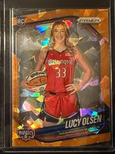2025 Panini WNBA Prizm Basketball Lucy Olsen 145 Orange Ice Prizm Variation (RC)