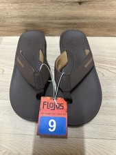 Flojos Mens Sandals Brown Flip Flop Shoes Memory Foam Water-Resistant Size 9 New