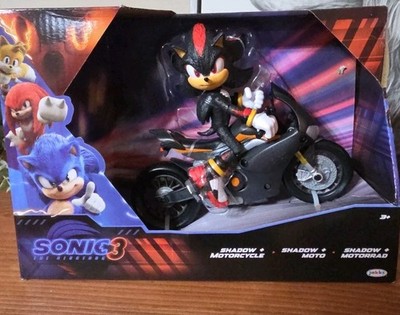 SONIC 3 MOVIE Sonic the Hedgehog Shadow Figure & Motorcycle by Jakks Pacific, Of