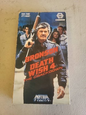 Death Wish 4 The Crackdown VHS 1987 Charles Bronson Action Cannon Media Movie Ta