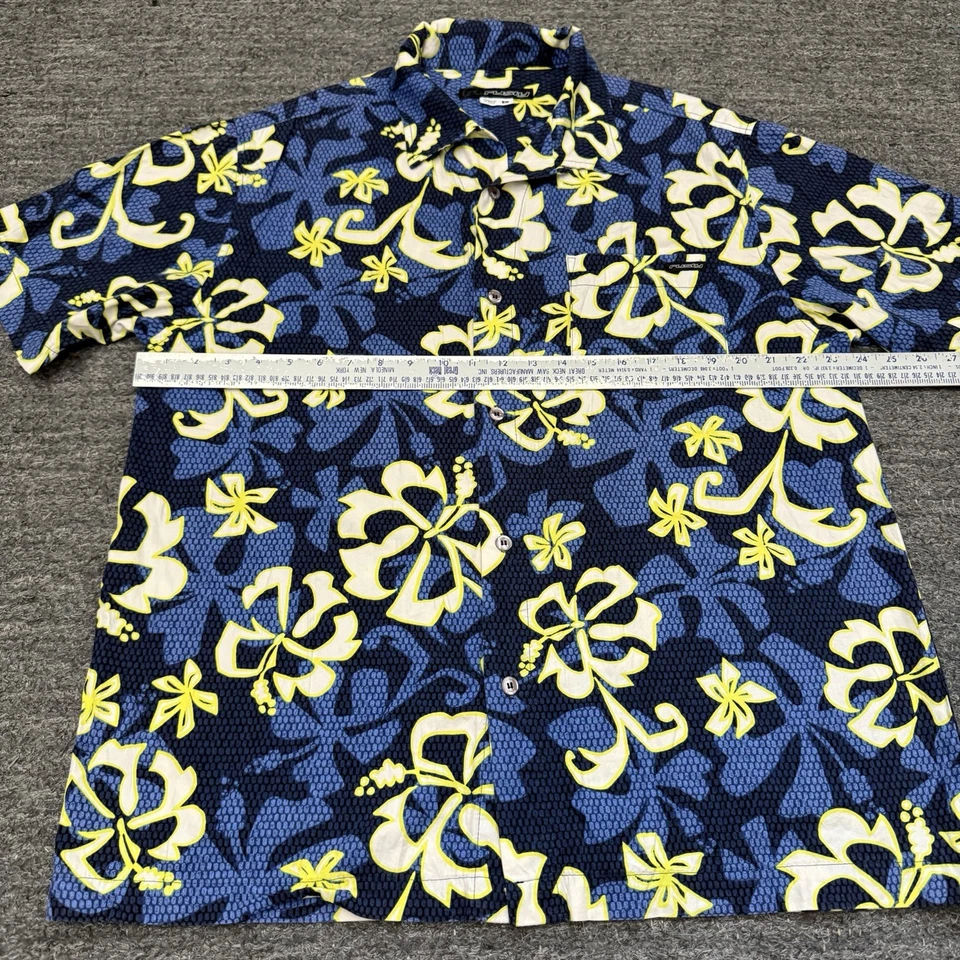 Camisa oxidada para hombre grande azul hawaiano surf skate cuello bucle Y2K campamento tropical años 90 Foto 4 de 4