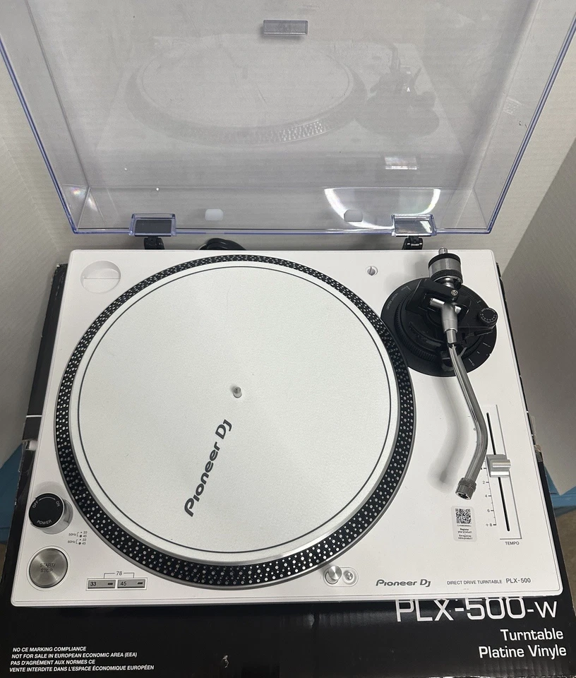 Tocadiscos de vinilo Pioneer DJ PLX-500 blanco de accionamiento directo leer Foto 2 de 3