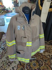 Vintage Retired Firefighter Turnout JACKET FIRE COAT USED *SHELL ONLY* 52x32"