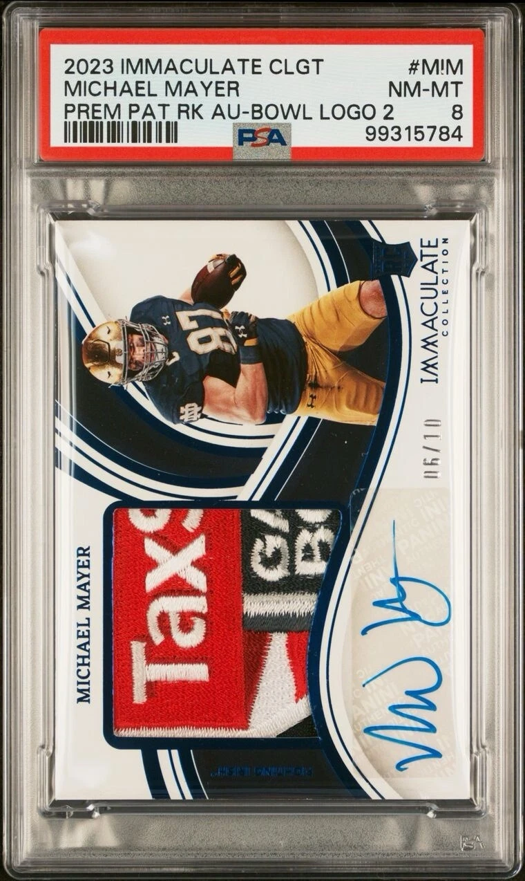 Michael Mayer Panini Immaculate Collection Collegiate Premium Patches Rookie Autographs #MIM Bowl Logo 2