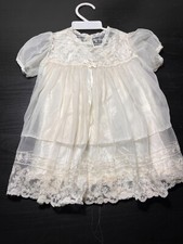 Vintage 1960 Christening Gown With Under Slip By Little Folks Giftwear