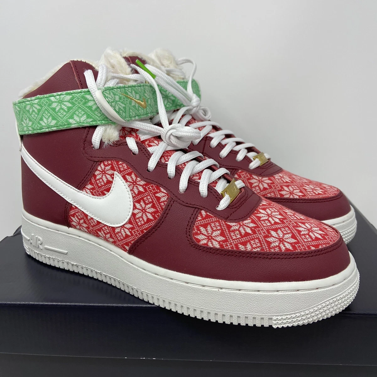 Nike Air Force 1 High 07 Nordic Christmas Sweater Shoes Mens 8.5