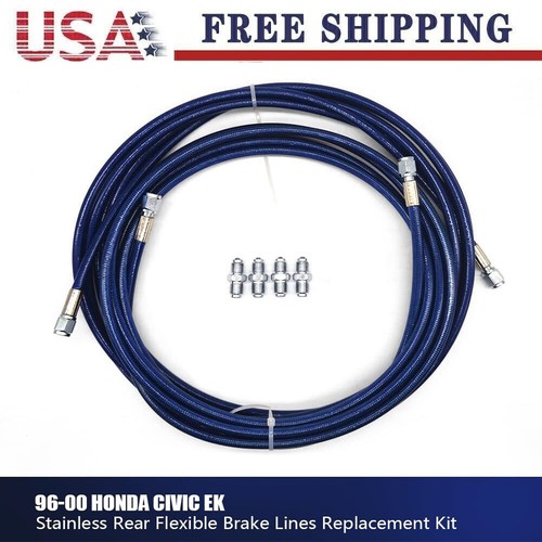 Stainless Rear Flexible Brake Lines Replacement Kit For 9600 Honda