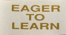 Original Vintage Eager To Learn Mini Iron On Transfer