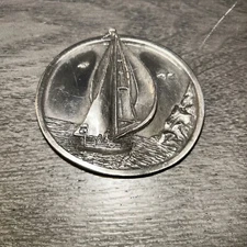 1983 Bergamot Brass Works V-146 nautical sailing ship boat coast belt buckle