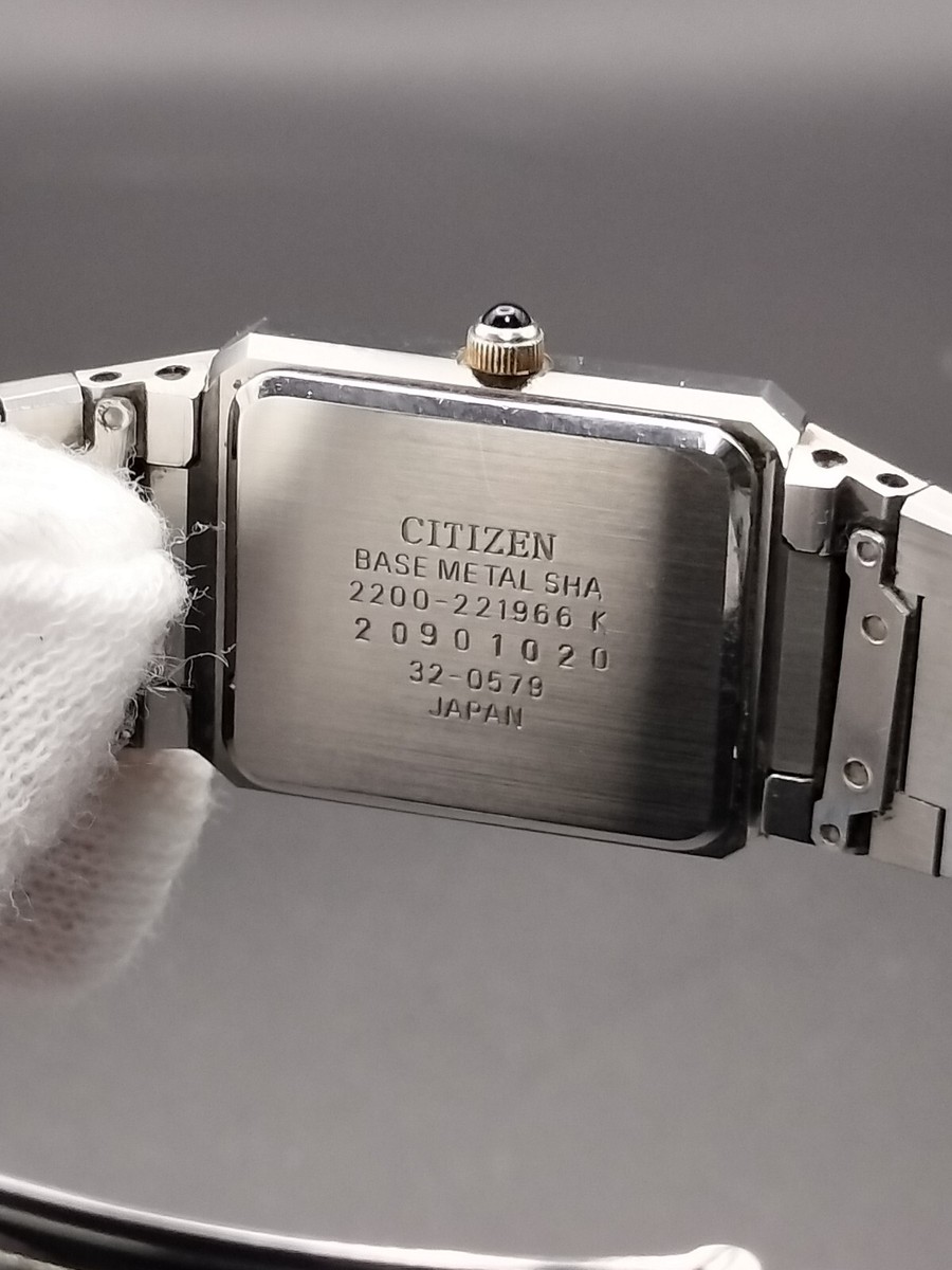 【美品　希少　新品電池】2008 CITIZEN 2200-4-9s7911 Vintage Citizen Quartz Ladies Square Watch Battery Replaced