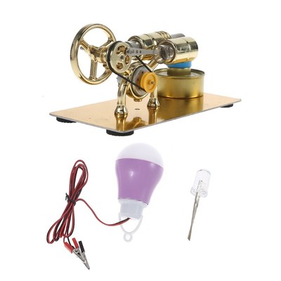Hot Air Stirling Engine Model Toy LED Mini Engine Assembly Toy for Kids