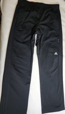 Adidas Pants Women's 3 Stripe Athletic Running Track Med Black/Black Zip Pocket