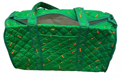 Vintage Green Diaper Bag With Carrots   Handmade 18  X 10  X 9  Baby