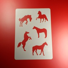 A3 Schablone Pferd Hengst 5 Pferde Motive - BV311