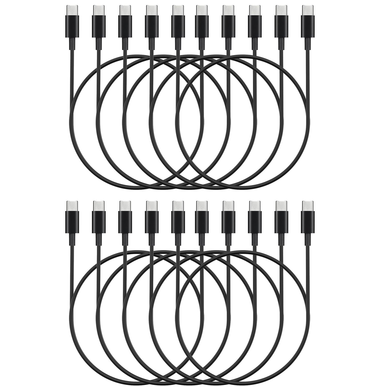 10-Pack Smays 3ft USB-C to USB-C Fast Charging Cables Bulk Set  