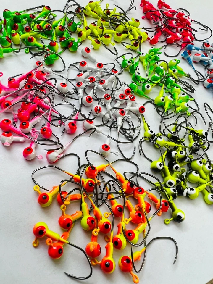 1/32 1/16 1/8 oz cabezas de plantilla de mierda anzuelos de hoz de pesca mierda-panfish-trucha🌟 Foto 2 de 4