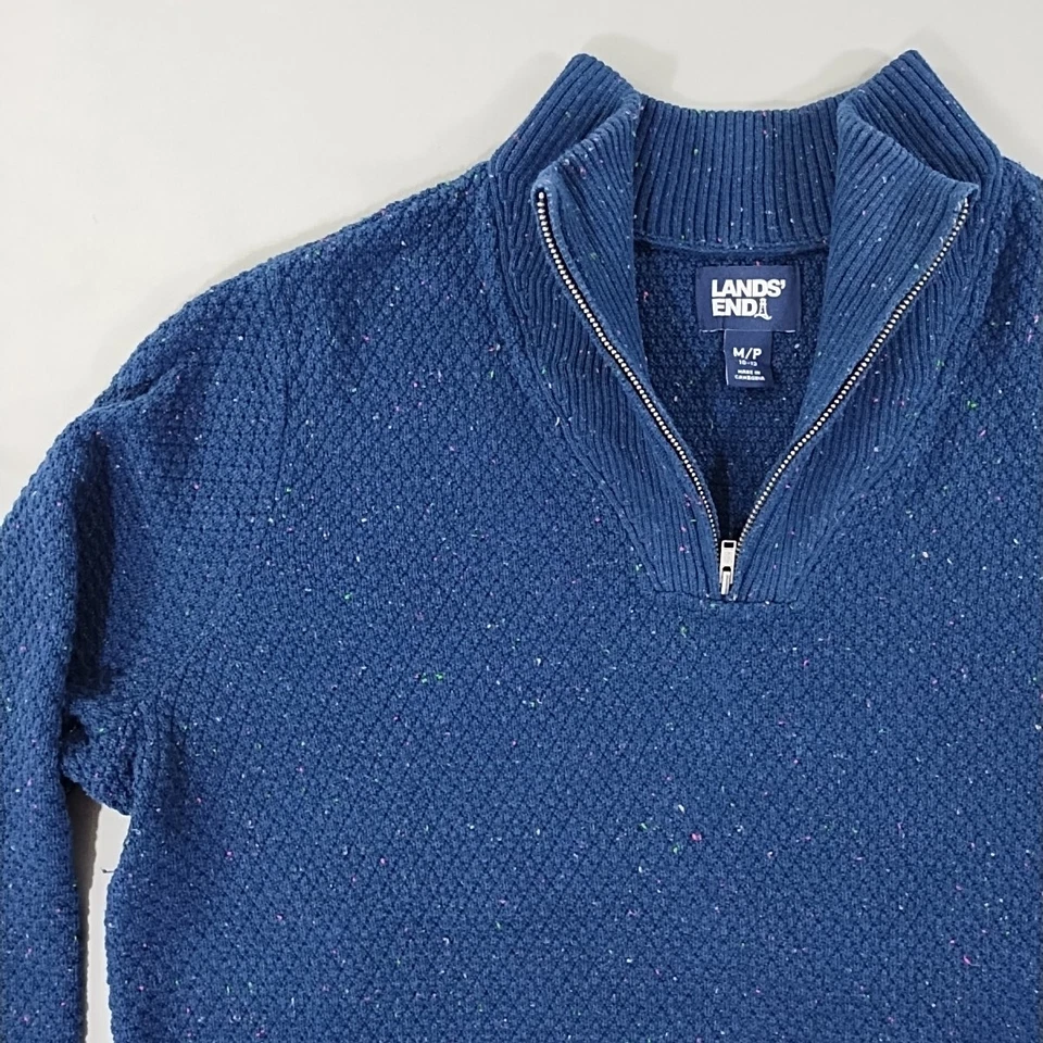 Lands End Pullover Sweater Womens Medium 10/12  Y2K Blue with Speckles - Image 2 of 4