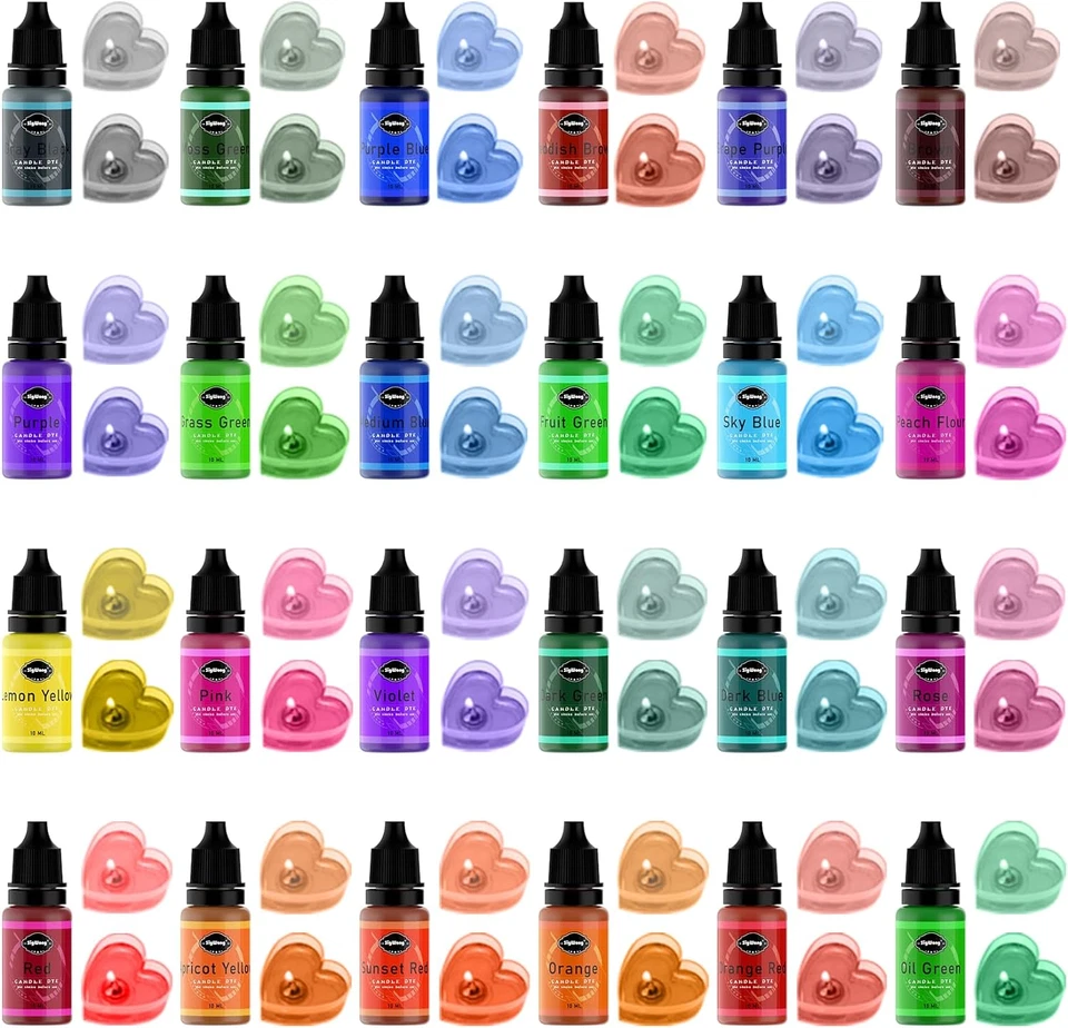 Candle Dye - 24 Colors Liquid Candle Making Dye for DIY Candle Making Supplies K - Image 2 of 4