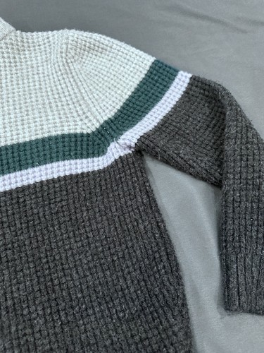 Cat & Jack Boys' Colorblock Striped Crew Neck Sweater - 1/4 Zip M 8/10 - Picture 5 of 13