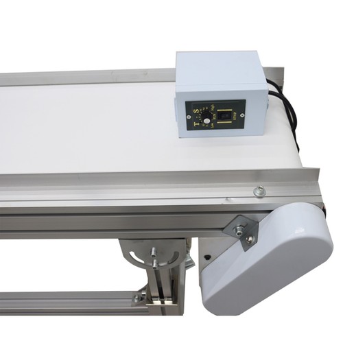 110V 59"*7.8" PVC Belt Conveyor Aluminum Body Height Adjustable Double Baffle - Picture 21 of 24