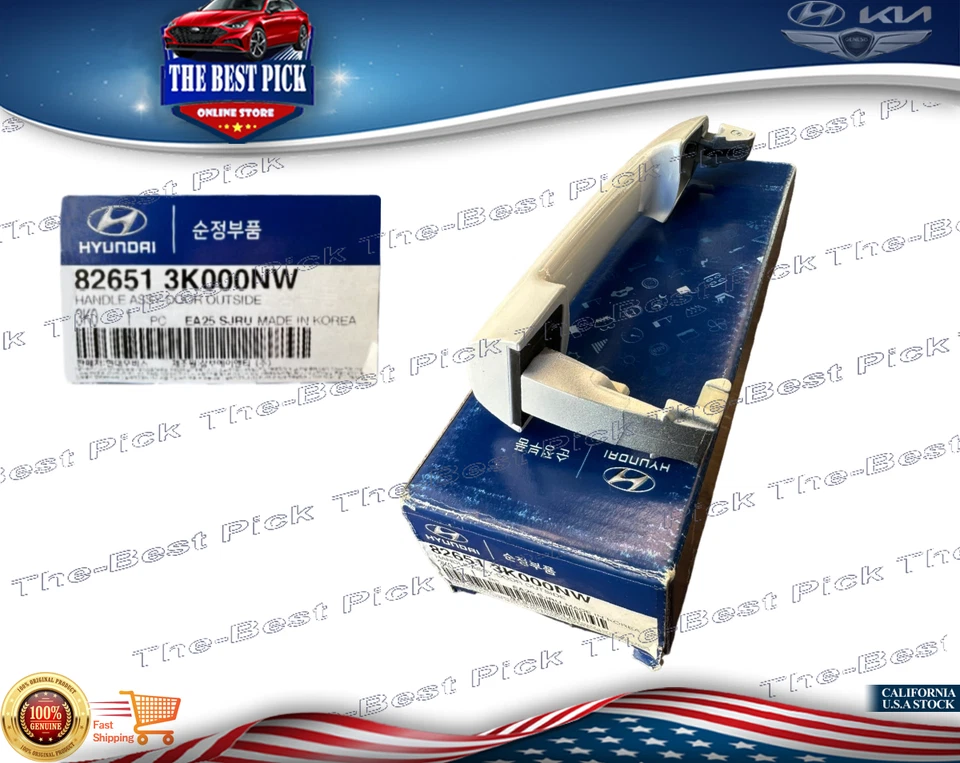 ⭐GENUINE⭐ Door Handle Outside ALL for 2005-2010 Hyundai Sonata 826513K000NW - Image 2 of 3