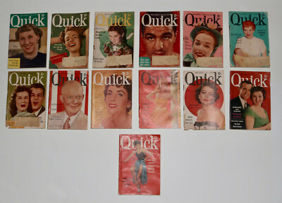 QUICK pocket news weekly magazines 1950's lot 0f 13