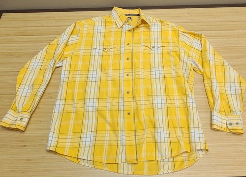 Wrangler Mens Size XL Yellow Plaid 