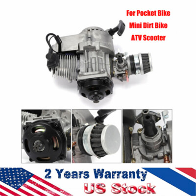 2 Stroke 49cc Engine Motor Pull Start For Pocket Bike Mini Dirt Bike ATV Scooter