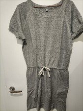 Uniglo womens grey stretch cotton draw string waist dress UK size 14