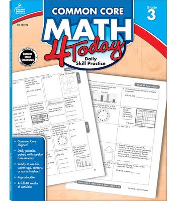 Carson Dellosa Common Core Math 4 Today 3rd Grade Workbooks, Telling Time, F...